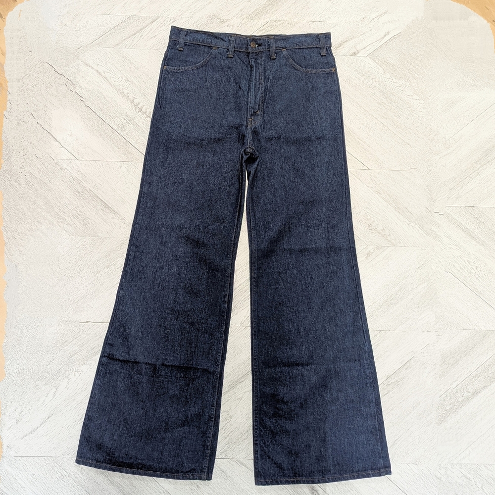 Vintage 1970s‎ Levis High-waisted Flare Bellbottom Jeans Darkwash Tag Size 36x34